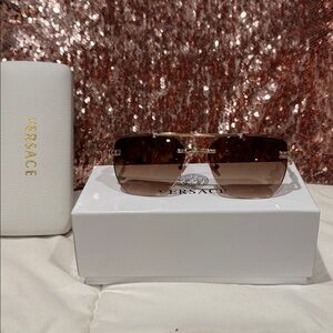 Versace Brown and Gold Women's Sunglasses